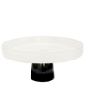 CLASSIC TOUCH GLASS CAKE PLATE ON BLACK STEM, 9.5" D