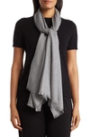 Amicale Solid Pashmina Scarf In Grey