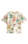 Next Kids' Dinosaur Print Cotton T-shirt In Natural