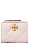 Tory Burch Kira Diamond Quilted Leather Bi-fold Wallet In Pink