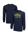 CHAMPION YOUTH CHAMPION NAVY MICHIGAN WOLVERINES COLLEGE FOOTBALL PLAYOFF 2023 NATIONAL CHAMPIONS LONG SLEEVE