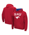 COLOSSEUM MEN'S COLOSSEUM RED SMU MUSTANGS ARCH & LOGO PULLOVER HOODIE