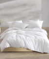 CALVIN KLEIN WASHED PERCALE COTTON SOLID 3 PIECE COMFORTER SET, QUEEN