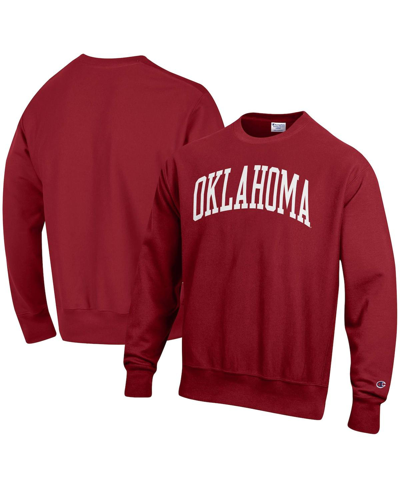Champion Men's  Crimson Oklahoma Sooners Arch Reverse Weave Pullover Sweatshirt