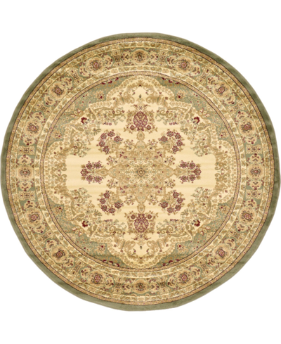 Bayshore Home Closeout!  Belvoir Blv1 8' X 8' Round Area Rug In Ivory,green