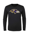 OUTERSTUFF LITTLE BOYS AND GIRLS BLACK BALTIMORE RAVENS PRIMARY LOGO LONG SLEEVE T-SHIRT