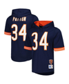 Mitchell & Ness Men's  Walter Payton Navy Chicago Bears Retired Player Name And Number Mesh Hoodie T- In Navy