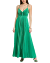 A.l.c Aries Pleated Open Back Dress In Green