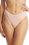 Hanky Panky Playstretch Natural Rise Thong In Pink