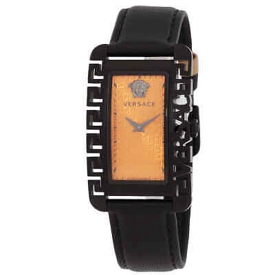 Pre-owned Versace Flair Gent Quartz Orange Dial Unisex Watch Ve7d00123
