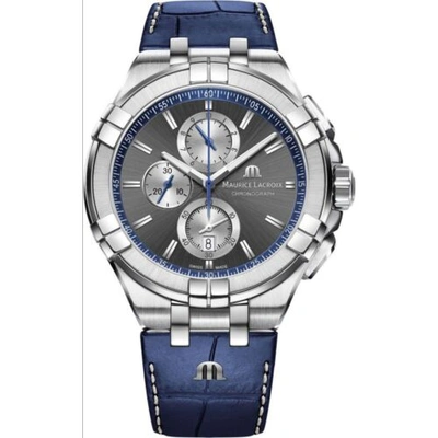Pre-owned Maurice Lacroix Ai1018-ss001-333-1 Men's Aikon Grey Dial Quartz Watch