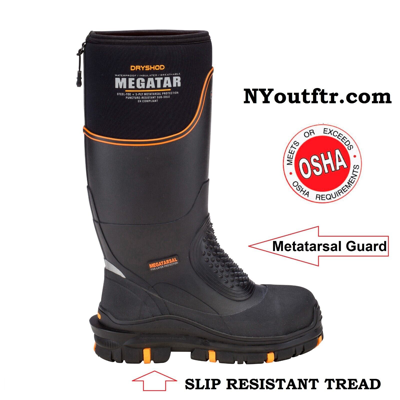 Pre-owned Dryshod Size 9 Megatar Steel Toe Extreme Protection Metatarsal Boot Meg-mh-bk In Black
