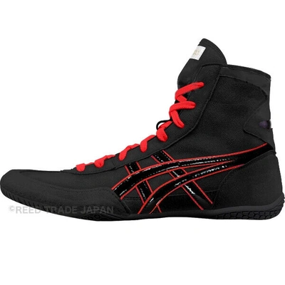 Pre-owned Asics Wrestling Shoes 1083a001 Black/black(red) Ex-eo(twr900) Successor