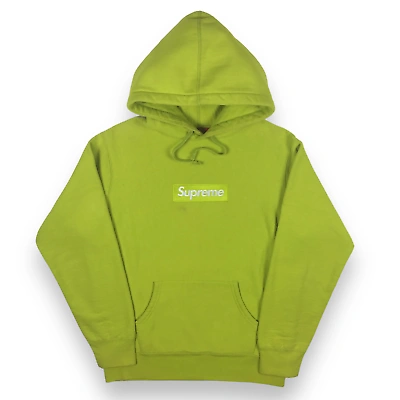 Pre-owned Supreme 2012  Acid Box Logo Hoodie In Lime