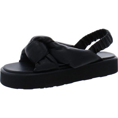Pre-owned Miu Miu Womens Leather Knot-front Open Toe Slingback Sandals Shoes Bhfo 3901 In Nero