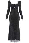 Self-portrait Self Portrait Maxi Dress In Rhinestone-embellished Mesh In Black (black)