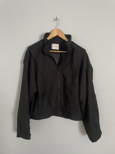 Pre-owned Cmmawear Jun Alyx Cropped Flower Track Jacket In Black