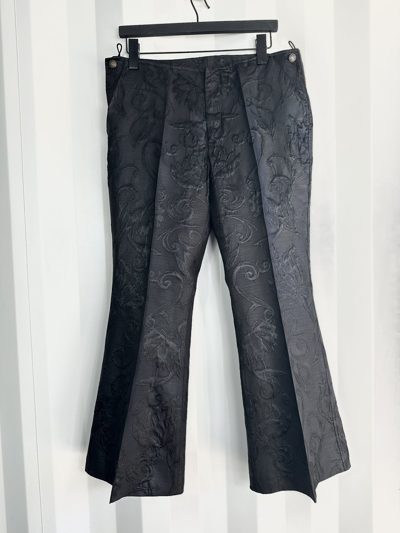 Pre-owned Jean Paul Gaultier Embroidered Flare Trousers In Black