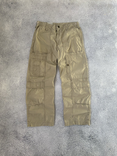 Pre-owned Polo Ralph Lauren X Vintage Polo Ralph Laurent Jeans Multipocket Cargo Pants In Beige
