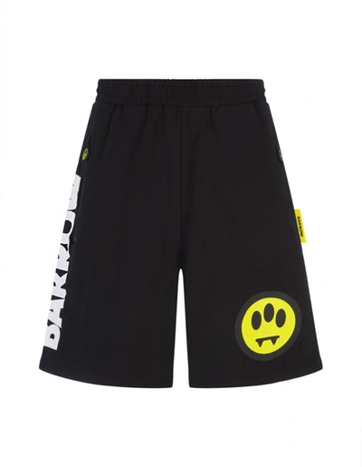 Barrow Bermuda Shorts With Contrast Lettering Logo In Black