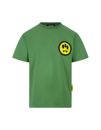 Barrow Green T-shirt With Logo And Lettering Front And Back