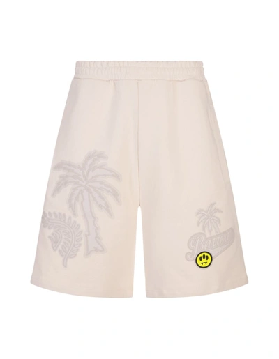 Barrow Turtledove Bermuda Shorts With Embossed Graphics In Brown