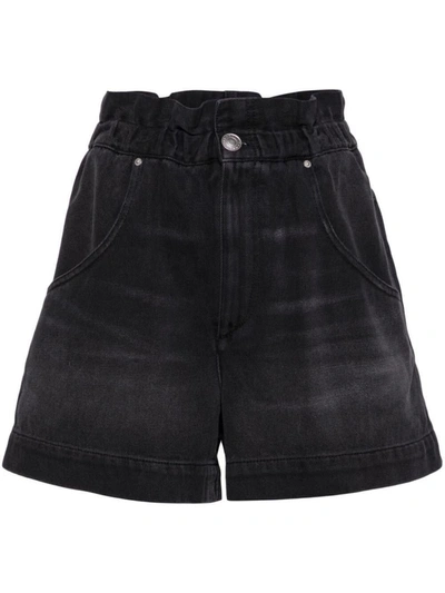 Isabel Marant Titea Denim Shorts In Black