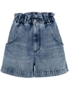 Isabel Marant Loose Waist Denim Shorts In Blue