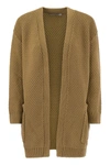 Max Mara Open-front Knit Cardigan In Leather