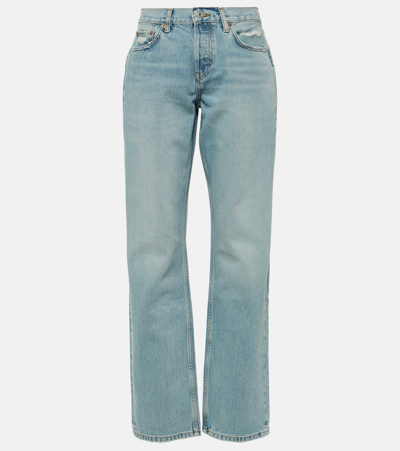 Re/done Easy High-rise Straight Jeans In Blue