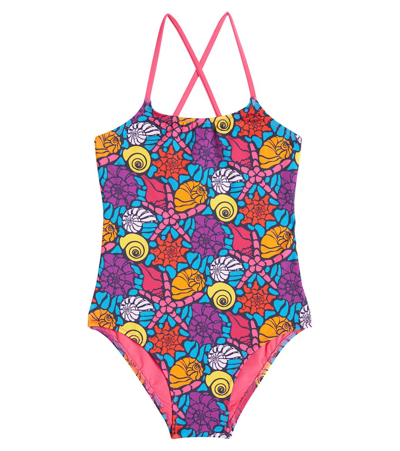 Vilebrequin Kids' Gim Printed Swimsuit In Bleu Marine