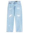 Dolce & Gabbana Distressed Straight Jeans In Blue