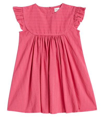 Morley Kids' Umu Ruffled Cotton And Linen Dress In Fuxia