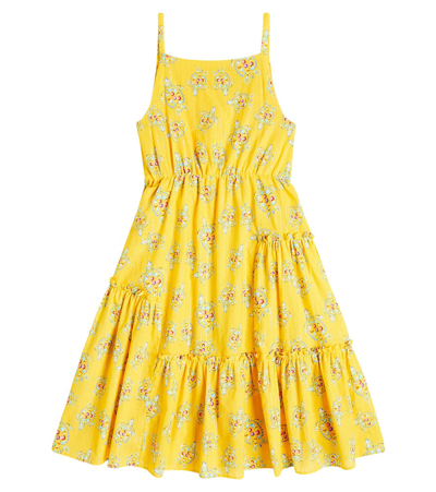 Vilebrequin Kids' Giraffe Cotton Dress In Maïs