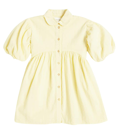 Morley Kids' Ulyses Ruffled Cotton And Linen Dress In Hay