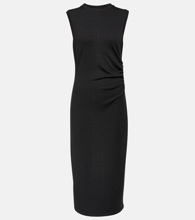 VINCE RUCHED MIDI DRESS