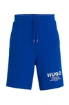 Hugo Boss Cotton-terry Shorts With New-season Logo Story In Open Blue