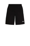 Hugo Boss Quick-drying Regular-fit Shorts With Logo Print In Black