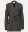 Bottega Veneta Houndstooth Wool Jacket In Brown/blue/yellow