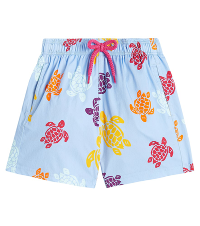 Vilebrequin Kids' Jirise Printed Swim Trunks In Fleur De Lin