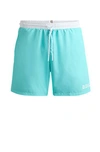 Hugo Boss Quick-dry Swim Shorts With Contrast Details In Blue