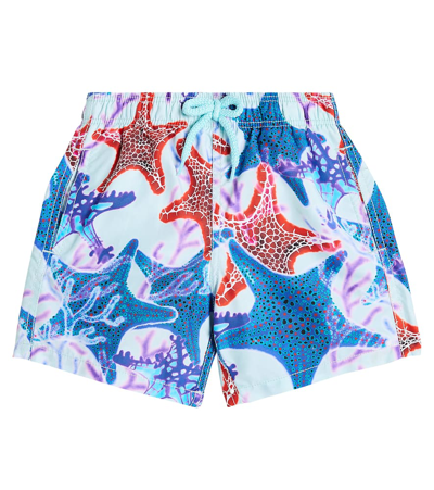 Vilebrequin Kids' Jim Printed Swim Trunks In Thalassa