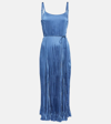 Vince Relaxed Crushed Slip Dress In Cadet Blue