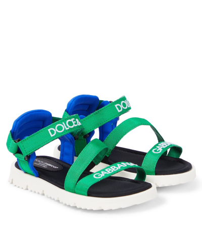 Dolce & Gabbana Kids' Logo Sandals In Multi
