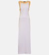 Y/project Ribbed-knit Cotton Maxi Dress In Orange Spray