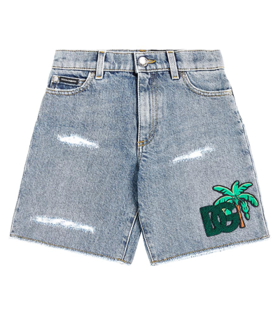 Dolce & Gabbana Kids' Dg Denim Shorts In Variante Abbinata