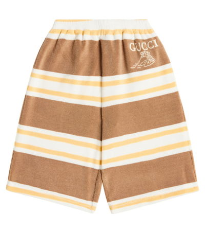 Gucci Kids' X Peter Rabbit Cotton-blend Bermuda Shorts In Yellow/brown/mc/mx