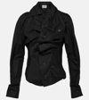 Vivienne Westwood Gathered Cotton Poplin Shirt In Black