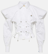 Vivienne Westwood Gexy Fitted Cotton Lace-up Shirt In White