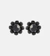 Simone Rocha Black Daisy Stud Earrings In Jet